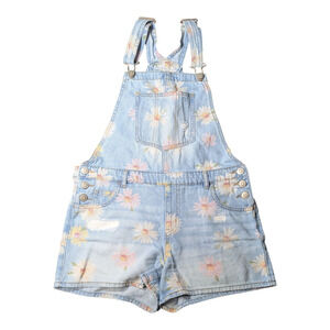 Wonder Nation- Girls Bibs - Floral Print Size XL 14-16 Pre-Owned Well Cared For